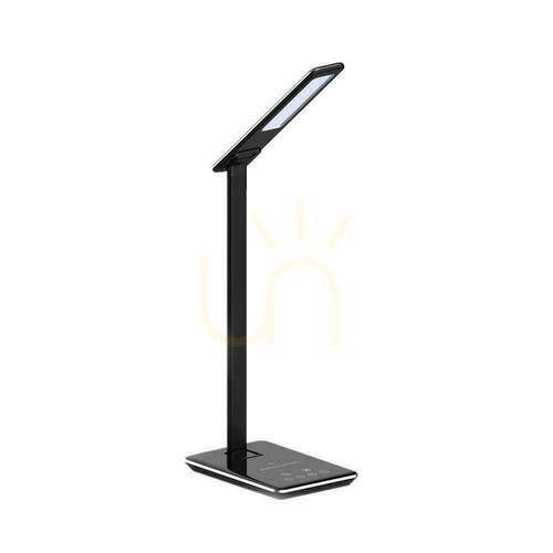 Kontrollera V-TAC 4W 3in1 induktionsfärgskiftande skrivbordslampa svart VT-7405 3000K-6500K 500lm