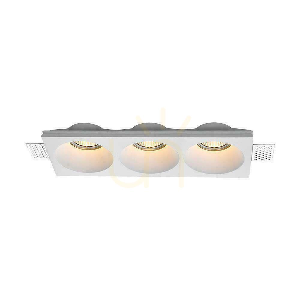 Kontrollera V-TAC 3xGU10 Takarmatur i gips Vit 280x100 VT-11013 3 års garanti V-TAC 3xGU10 Takarmatur i gips Vit 280x100 VT-11013 3 års garanti