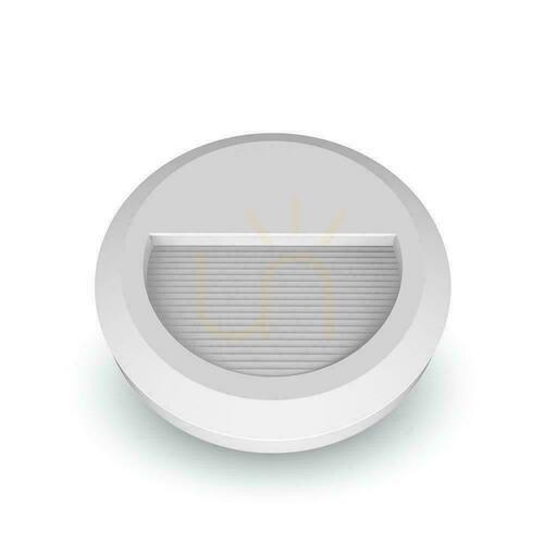 Kontrollera 2W LED V-TAC trapphusarmatur vit rund 230V IP65 VT-1142 3000K 80lm