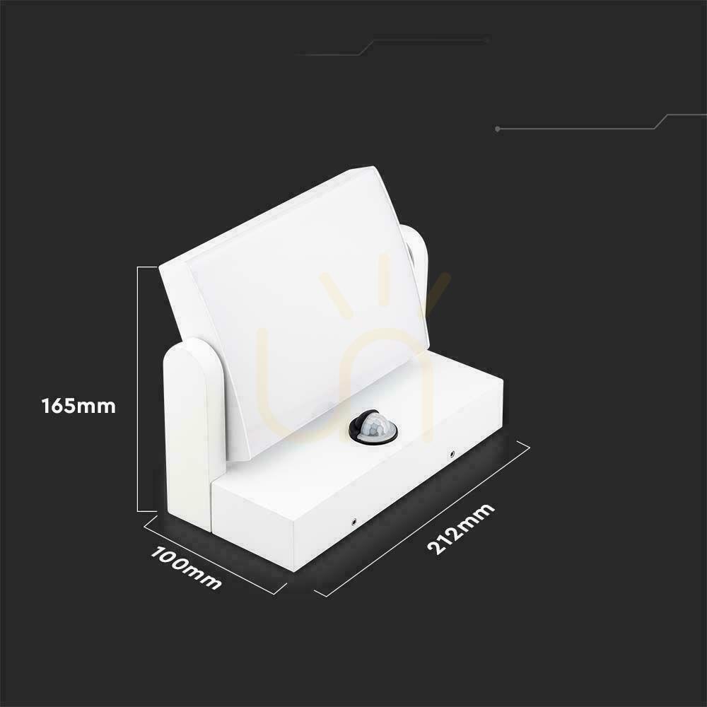 Utsikt V-TAC 17W LED-projektor fasadarmatur rörelsesensor vit IP65 VT-11020S 4000K 2520lm. V-TAC 17W LED-projektor fasadarmatur rörelsesensor vit IP65 VT-11020S 4000K 2520lm.