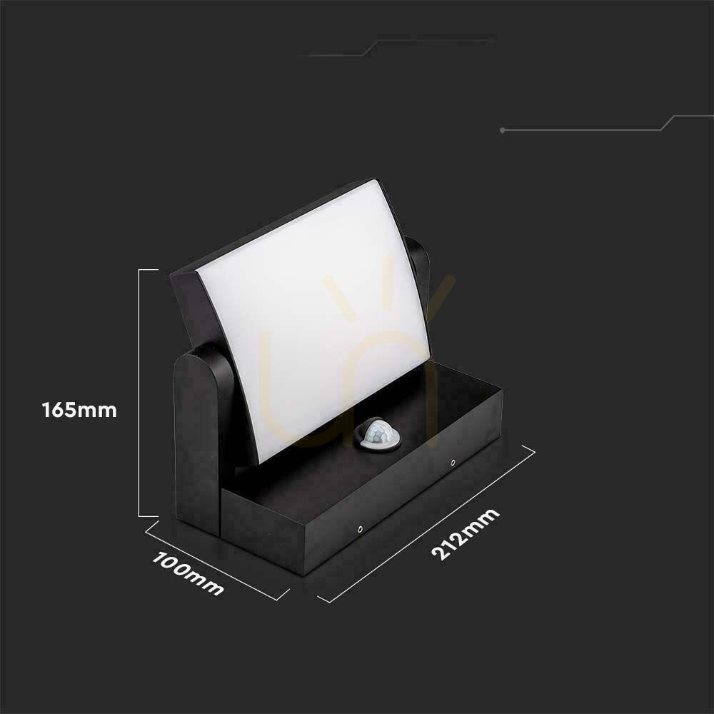 Utsikt V-TAC 17W LED-projektor fasadarmatur rörelsesensor svart IP65 VT-11020S 4000K 2520lm. V-TAC 17W LED-projektor fasadarmatur rörelsesensor svart IP65 VT-11020S 4000K 2520lm.