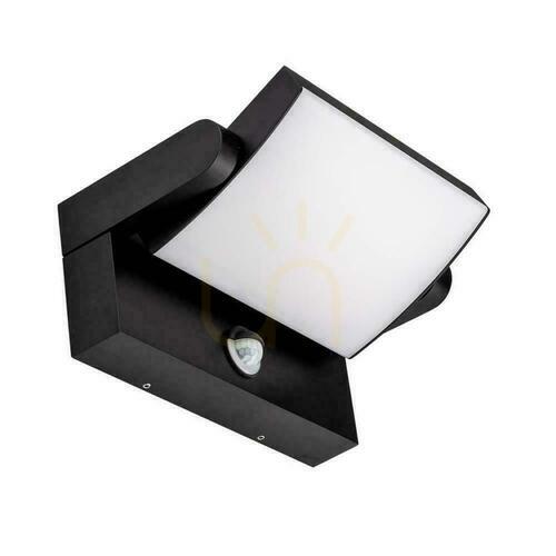 Kontrollera V-TAC 17W LED-projektor fasadarmatur rörelsesensor svart IP65 VT-11020S 4000K 2520lm.