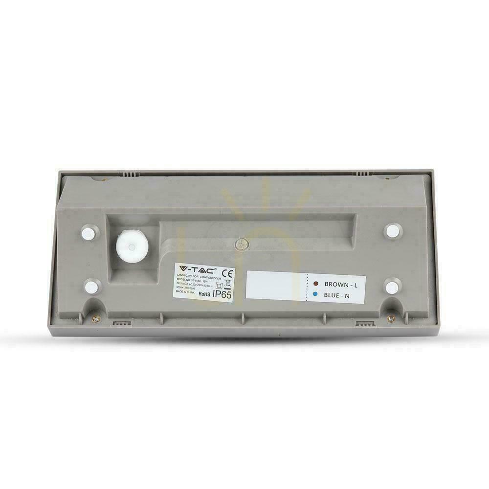 Förhandsvisning V-TAC 12W LED avfasad grå IP65 VT-8054-N 6400K 1250lm väggarmatur. V-TAC 12W LED avfasad grå IP65 VT-8054-N 6400K 1250lm väggarmatur.