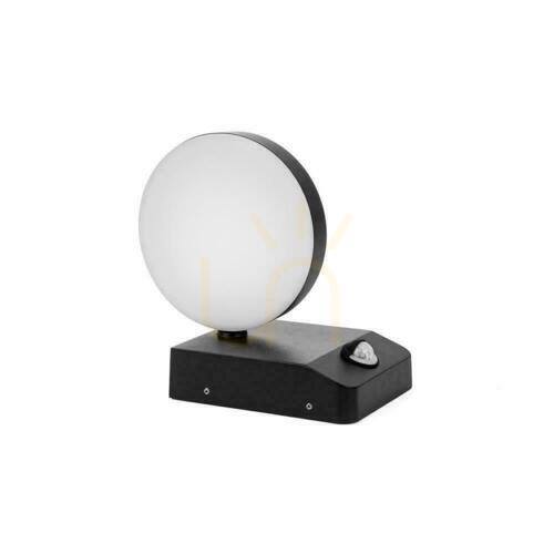 Kontrollera Fasadarmatur för projektor V-TAC 17W LED rörelsesensor rund svart IP65 VT-11020S 3000K 2520lm