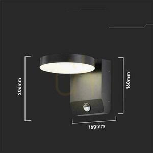Fasadarmatur för projektor V-TAC 17W LED rörelsesensor rund svart IP65 VT-11020S 3000K 2520lm small 6