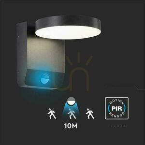 Fasadarmatur för projektor V-TAC 17W LED rörelsesensor rund svart IP65 VT-11020S 3000K 2520lm small 7