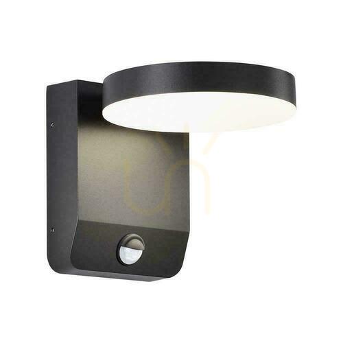 Kontrollera Fasadarmatur för projektor V-TAC 17W LED rörelsesensor rund svart IP65 VT-11020S 3000K 2520lm