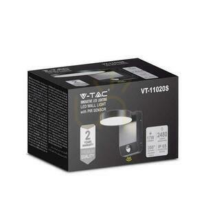Fasadarmatur för projektor V-TAC 17W LED rörelsesensor rund svart IP65 VT-11020S 4000K 2520lm small 5
