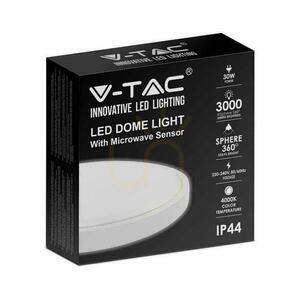 V-TAC 30W LED rund taklampa IP44 mikrovågsrörelsesensor 42cm vit VT-8630S-W-RD 4000K 3000lm small 2