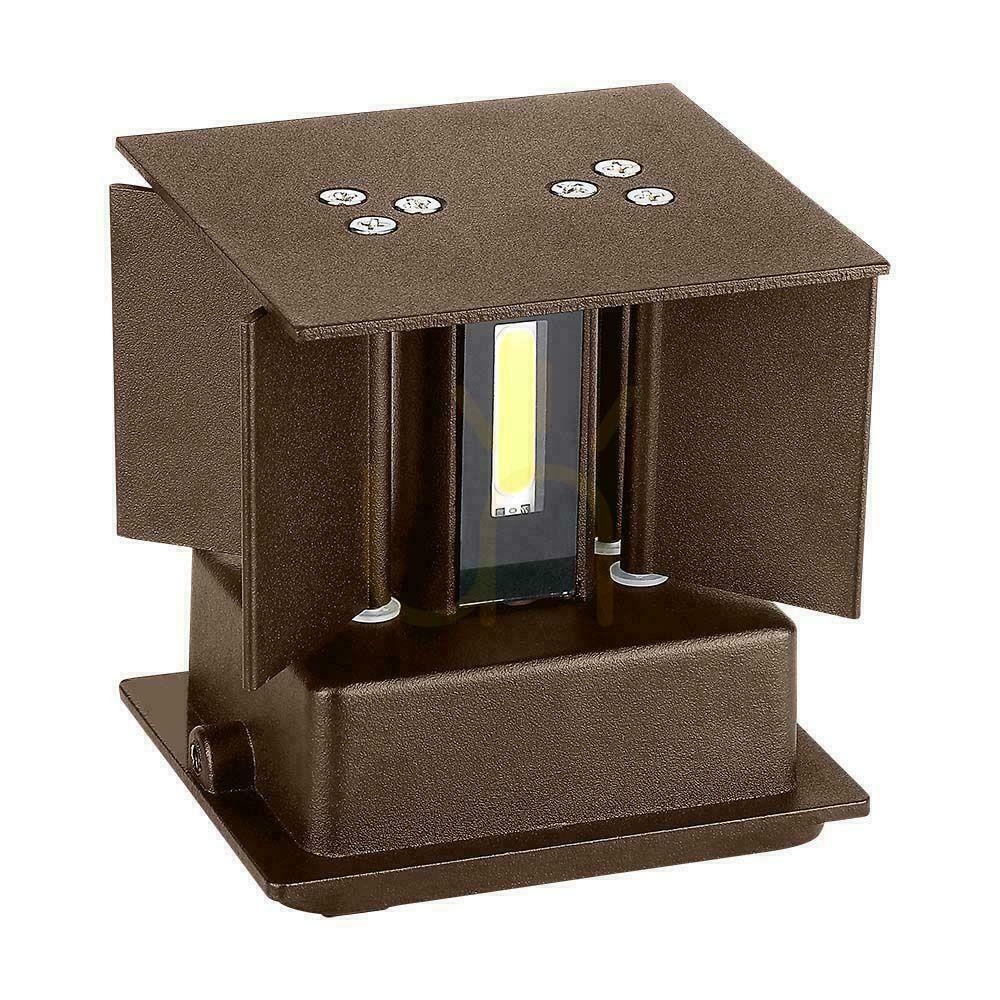 Kontrollera V-TAC 11W LED-väggarmatur Upptill Nedtill Justerbar Brons Corten Square IP65 VT-759-12 3000K 1360lm V-TAC 11W LED-väggarmatur Upptill Nedtill Justerbar Brons Corten Square IP65 VT-759-12 3000K 1360lm