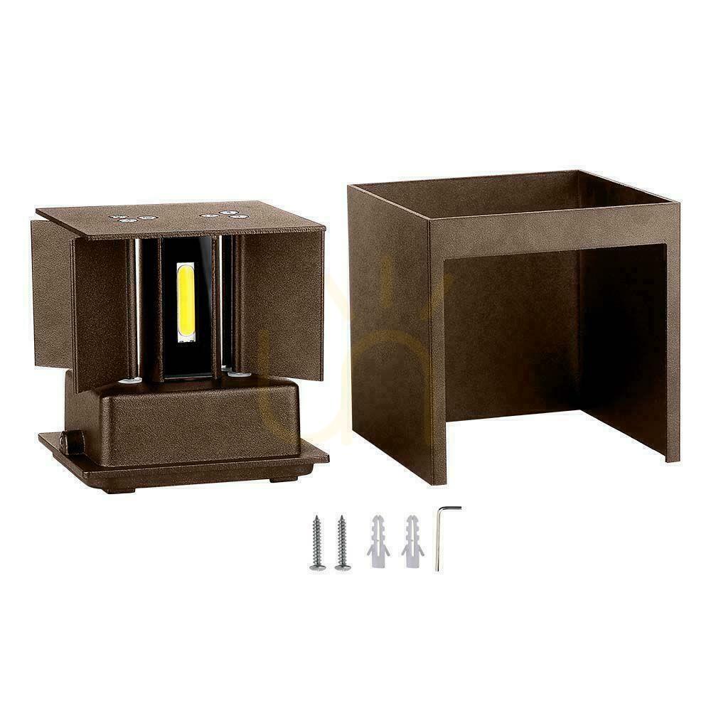 Display V-TAC 11W LED-väggarmatur Upptill Nedtill Justerbar Brons Corten Square IP65 VT-759-12 3000K 1360lm V-TAC 11W LED-väggarmatur Upptill Nedtill Justerbar Brons Corten Square IP65 VT-759-12 3000K 1360lm