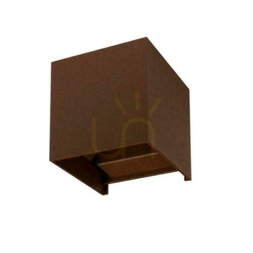 Kontrollera V-TAC 11W LED-väggarmatur Upptill Nedtill Justerbar Brons Corten Square IP65 VT-759-12 3000K 1360lm