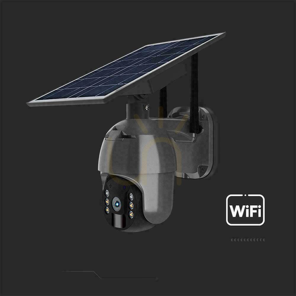 Utsikt V-TAC WiFi WiFi HD SMART Solar PTZ IR Utomhuskamera Svart VT-11024 V-TAC WiFi WiFi HD SMART Solar PTZ IR Utomhuskamera Svart VT-11024