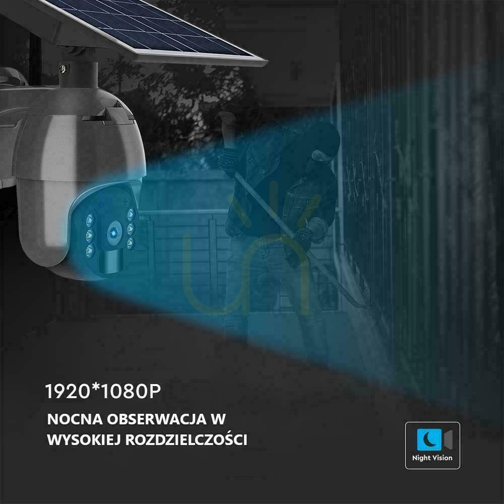 Utsikt V-TAC WiFi WiFi HD SMART Solar PTZ IR Utomhuskamera Svart VT-11024 V-TAC WiFi WiFi HD SMART Solar PTZ IR Utomhuskamera Svart VT-11024