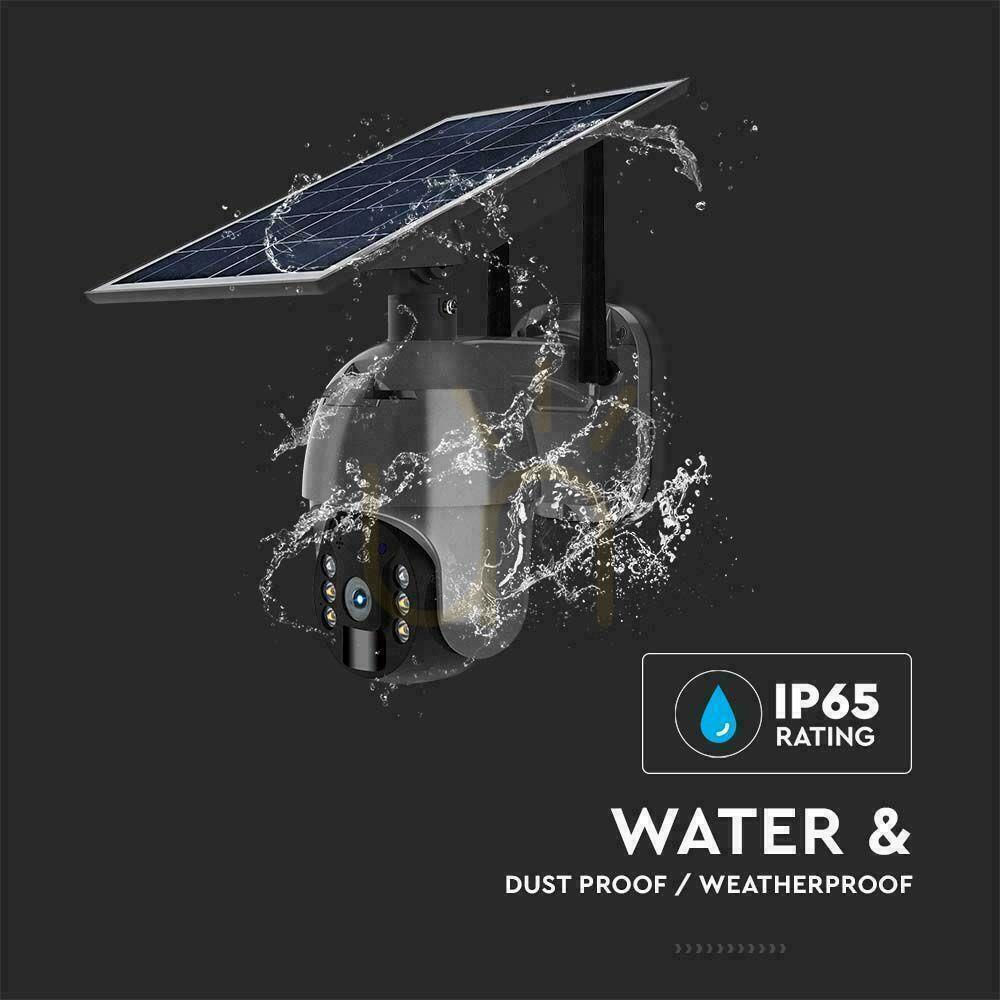 Display V-TAC WiFi WiFi HD SMART Solar PTZ IR Utomhuskamera Svart VT-11024 V-TAC WiFi WiFi HD SMART Solar PTZ IR Utomhuskamera Svart VT-11024