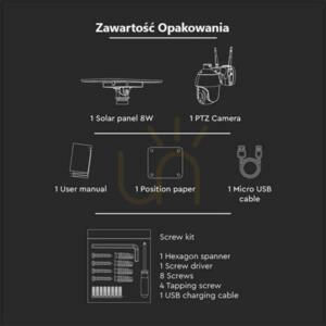 V-TAC WiFi WiFi HD SMART Solar PTZ IR Utomhuskamera Svart VT-11024 9 V-TAC WiFi WiFi HD SMART Solar PTZ IR Utomhuskamera Svart VT-11024 small 9