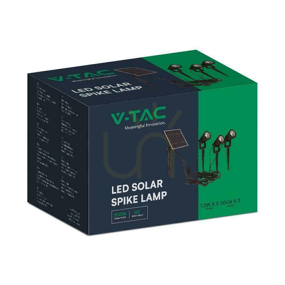 Utsikt LED V-TAC Solcellsdriven trädgårdsarmatur för mark 3x1,2W IP65 VT-11032 3000K 50lm 3 års garanti LED V-TAC Solcellsdriven trädgårdsarmatur för mark 3x1,2W IP65 VT-11032 3000K 50lm 3 års garanti