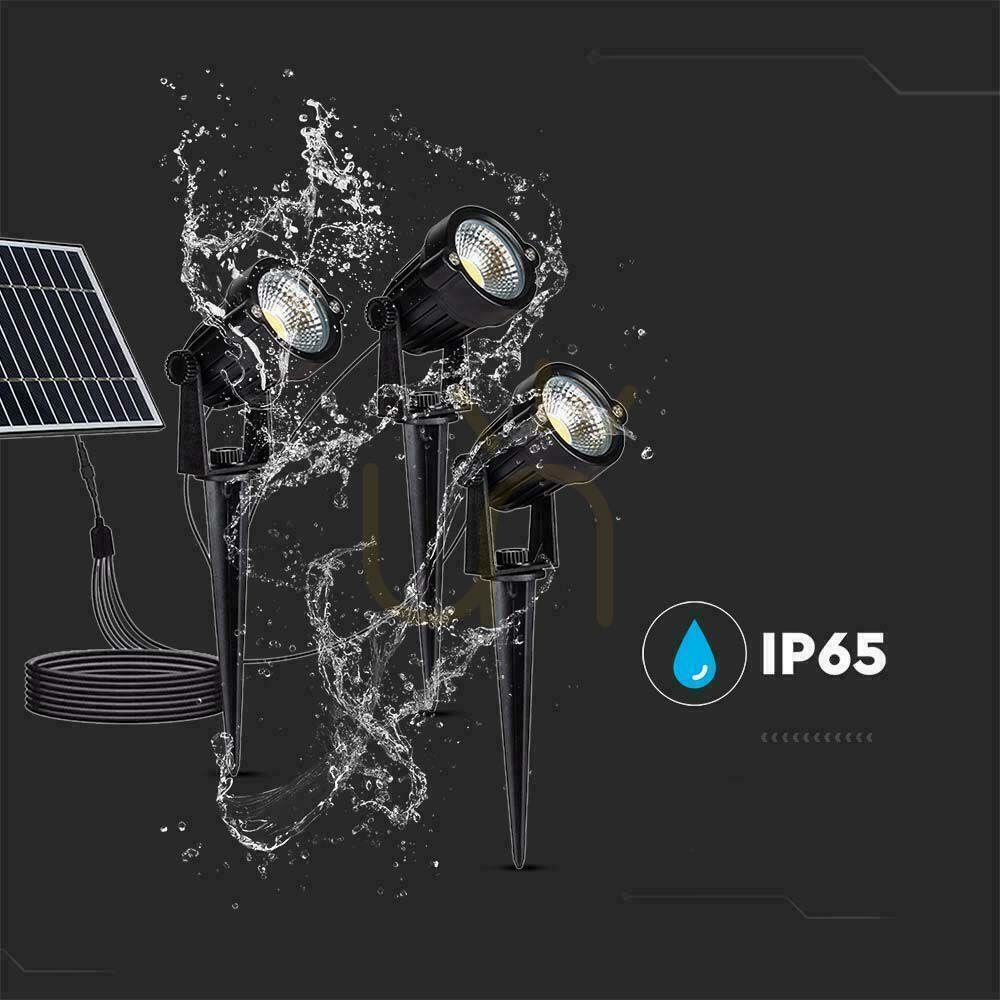 Utsikt LED V-TAC Solcellsdriven trädgårdsarmatur för mark 3x1,2W IP65 VT-11032 3000K 50lm 3 års garanti LED V-TAC Solcellsdriven trädgårdsarmatur för mark 3x1,2W IP65 VT-11032 3000K 50lm 3 års garanti