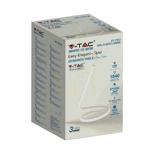 Kontrollera LED-lampa V-TAC Bent White Profile 20W 35cm VT-7312-W-N 3000K 1840lm 3 års garanti