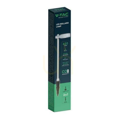 Kontrollera V-TAC LED-stolparmatur med 2 funktioner 6W IP65 100cm Vit VT-11107-W 4000K 620lm