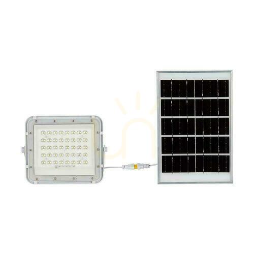 Kontrollera V-TAC 6W Solar LED-projektor Pilot, AUTO, Timer, IP65 Vit VT-40W-W 6400K 400lm