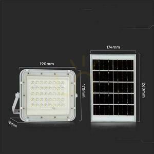 V-TAC 6W Solar LED-projektor Fjärrkontroll, AUTO, Timer, IP65 Vit VT-40W-W 4000K 400lm. 4 V-TAC 6W Solar LED-projektor Fjärrkontroll, AUTO, Timer, IP65 Vit VT-40W-W 4000K 400lm. small 4