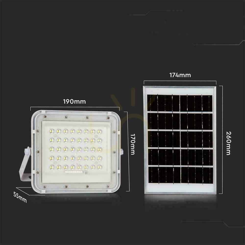 Visa V-TAC 6W Solar LED-projektor Fjärrkontroll, AUTO, Timer, IP65 Vit VT-40W-W 4000K 400lm. V-TAC 6W Solar LED-projektor Fjärrkontroll, AUTO, Timer, IP65 Vit VT-40W-W 4000K 400lm.