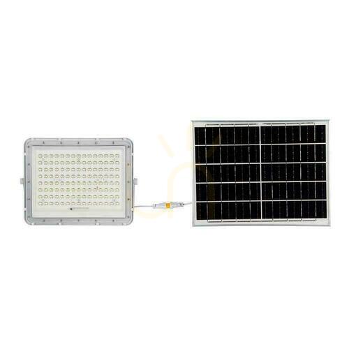 Kontrollera V-TAC 20W Solar LED-projektor Fjärrkontroll, AUTO, Timer, IP65 Vit VT-180W-W 6400K 1800lm