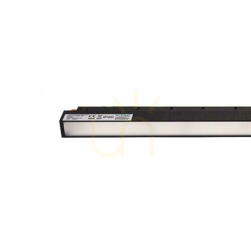 Kontrollera SMART 48V V-TAC 20W LED CCT 90st SMART WiFi TRACKLIGHT bussarmatur Svart VT-3620 2700K-6400K 2100lm 3 års garanti