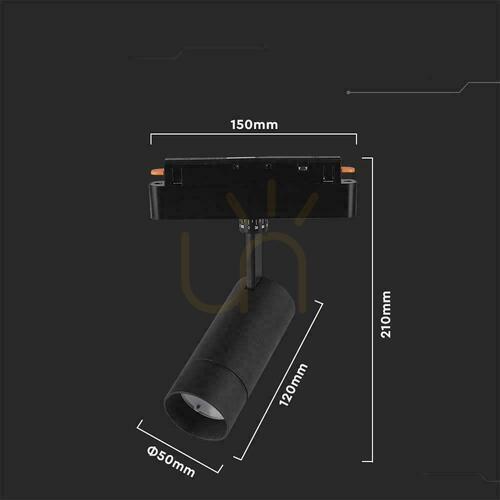 Kontrollera SMART 48V V-TAC 8W LED CCT 27st SMART WiFi TRACKLIGHT Projektorarmatur Svart VT-908D 2700K-6400K 700lm 3 års garanti