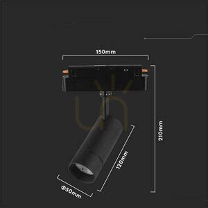 SMART 48V V-TAC 8W LED CCT 27st SMART WiFi TRACKLIGHT Projektorarmatur Svart VT-908D 2700K-6400K 700lm 3 års garanti small 1