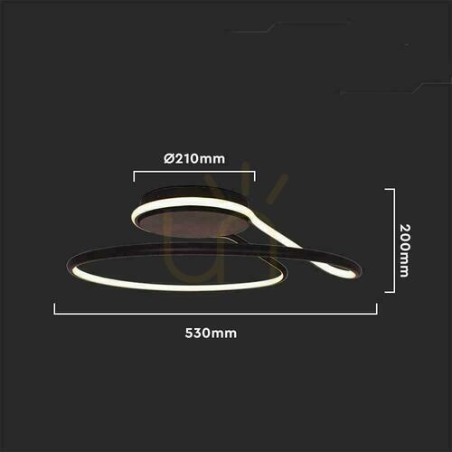 Kontrollera V-TAC VT-7762 svart LED-taklampa 54 W TRIAC 4000 K 5330 lm, SKU 6923