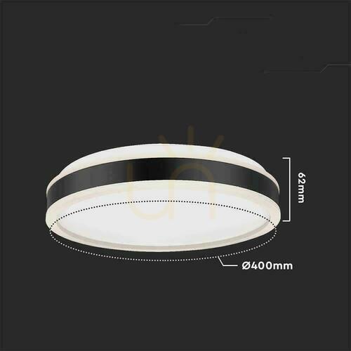 Kontrollera Plafond V-TAC 38W LED 3in1 Svart Rund fi.40cm VT-7757 4000K 4050lm