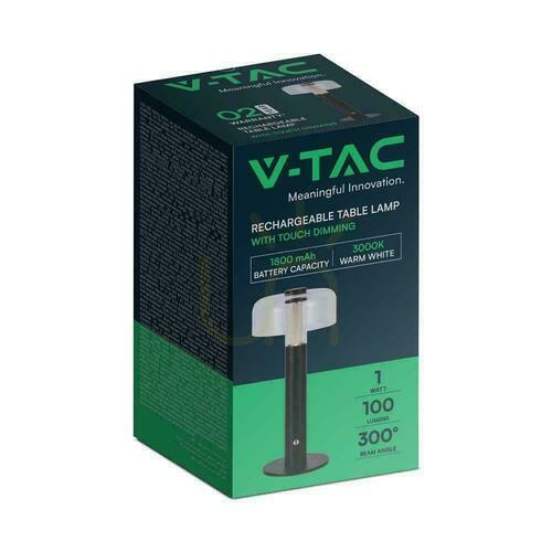 Kontrollera V-TAC 1W LED nattduksbordslampa 30cm USB-laddning Dimbar Svart VT-1049 3000K 100lm