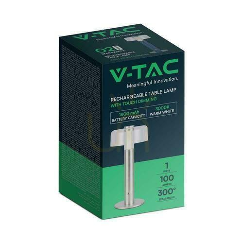 Kontrollera V-TAC 1W LED nattduksbordslampa 30cm USB-laddning dimbar guld VT-1049 3000K 100lm
