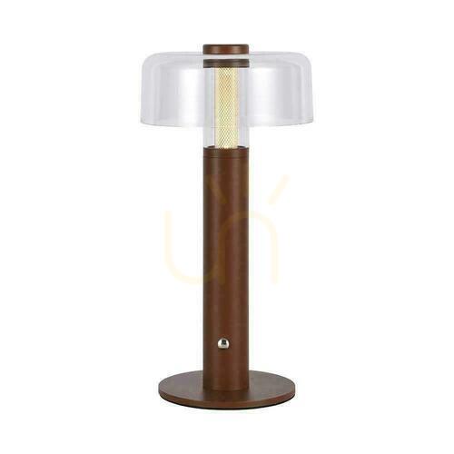 Kontrollera V-TAC 1W LED nattduksbordslampa 30cm USB-laddning Dimbar Brun VT-1049 3000K 100lm.