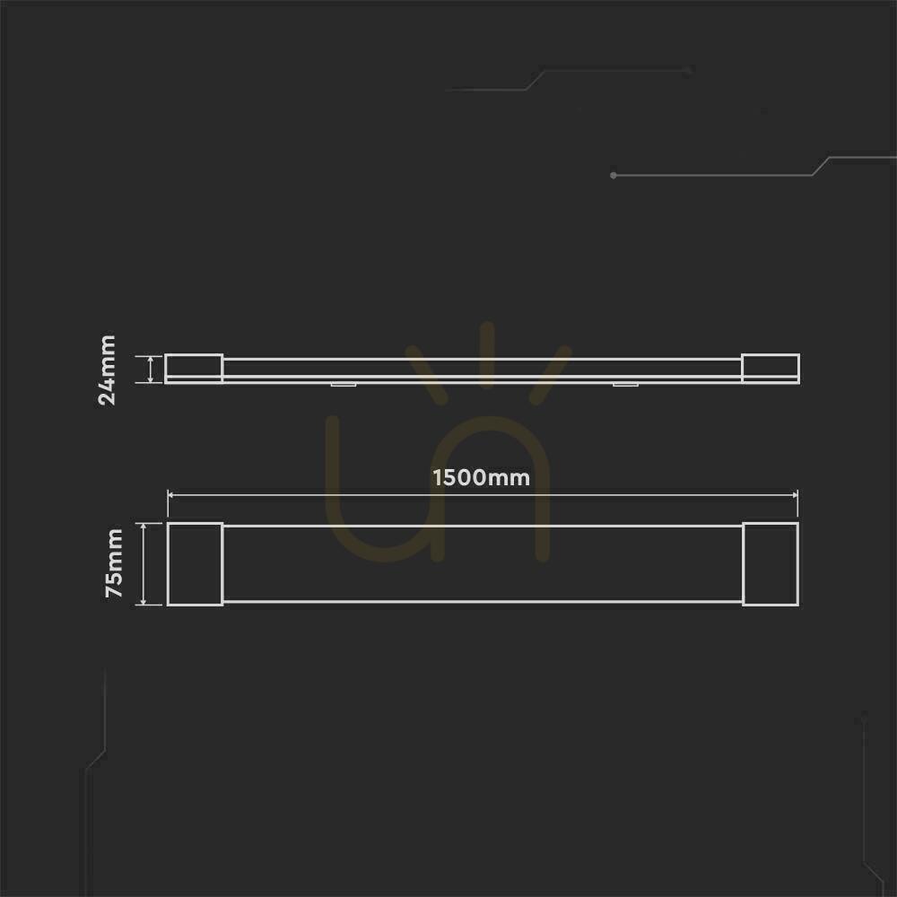 Display V-TAC 50W LED Utanpåliggande linjär armatur 150CM VT-8340 4000K 6000lm 3 års garanti V-TAC 50W LED Utanpåliggande linjär armatur 150CM VT-8340 4000K 6000lm 3 års garanti