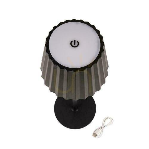 Kontrollera V-TAC 4W LED nattduksbordslampa 37cm USB-laddning dimbar svart VT-1028 3000K-6000K 150lm