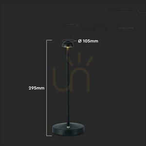 V-TAC 3W LED 29cm skrivbordslampa Nattlampa USB-laddning Dimbar Svart VT-1073 3000K-6000K 130lm. small 2