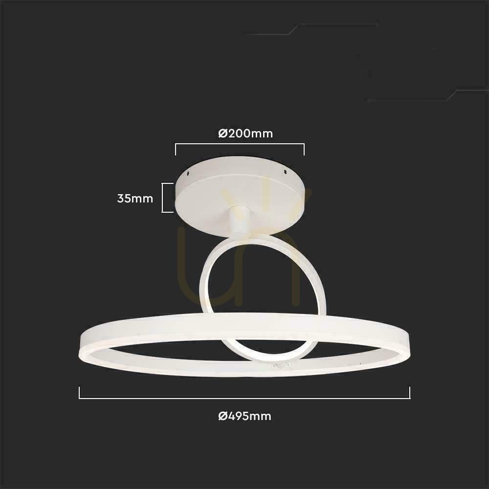 Utsikt V-TAC LED 37W Vit VT-7907 3000K 4000lm Takarmatur. V-TAC LED 37W Vit VT-7907 3000K 4000lm Takarmatur.