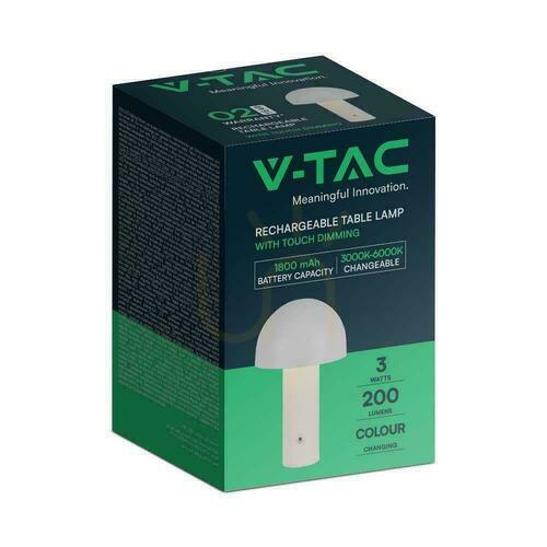 Kontrollera V-TAC 1W LED nattduksbordslampa 25cm USB-laddning Dimbar guld VT-1047 3000K-6000K 200lm.