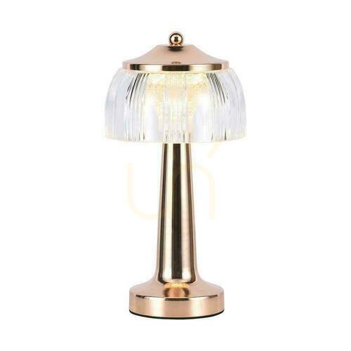 Kontrollera V-TAC 1W LED 26cm skrivbordslampa Nattlampa USB-laddning Dimbar Guld VT-1048 3000K-6000K 55lm.