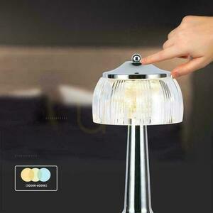 V-TAC VT-1048 LED bordslampa 1W USB dimbar krom 3000–6000K small 6