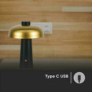 V-TAC 3W LED nattduksbordslampa 24cm USB-laddning Dimbar guld VT-1050 3000K-6000K 200lm small 4