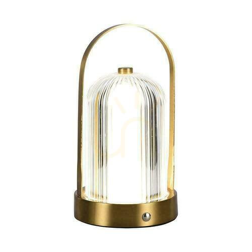 Kontrollera V-TAC 1W LED nattduksbordslampa 22cm USB-laddning dimbar guld VT-1057 3000K-6000K 55lm