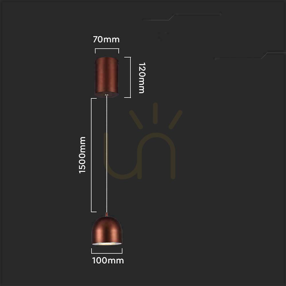 Visa V-TAC LED pendelarmatur 8,5W 162cm Brons VT-7794 3000K 850lm V-TAC LED pendelarmatur 8,5W 162cm Brons VT-7794 3000K 850lm
