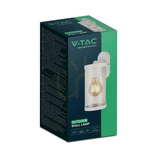 Kontrollera Trädgård Vägglampa V-TAC Vit Mat E27 IP44 VT-1149