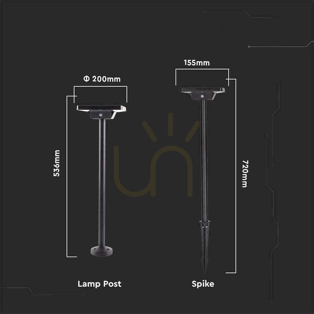 Visa V-TAC Solar Garden Pole 2-funktion IP65 53cm Svart VT-4102 3000K-6400K 220lm 3 års garanti V-TAC Solar Garden Pole 2-funktion IP65 53cm Svart VT-4102 3000K-6400K 220lm 3 års garanti