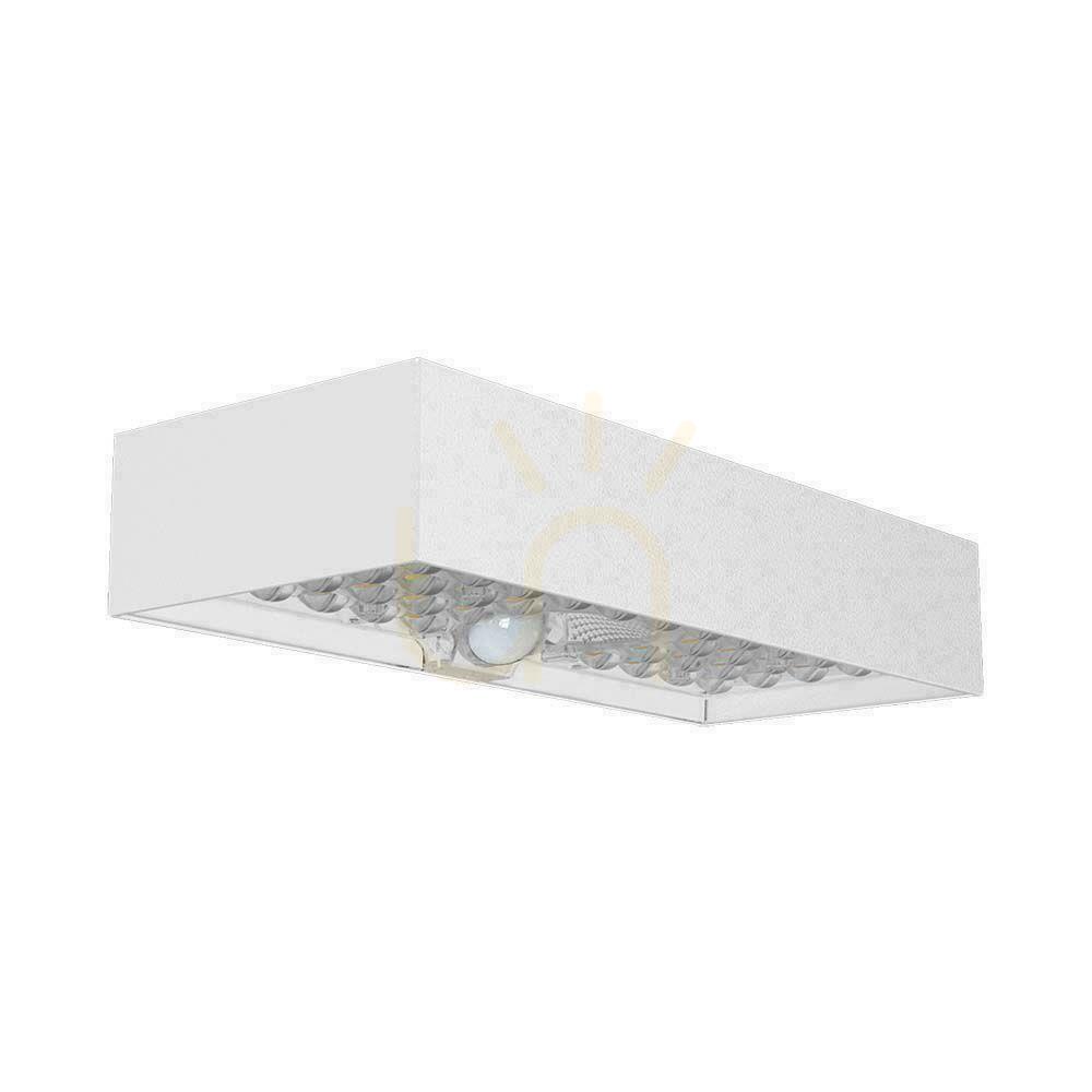 Kontrollera V-TAC 6W rörelsesensor vit VT-406 4000K 900lm väggmonterad solcellslampa för trädgård. V-TAC 6W rörelsesensor vit VT-406 4000K 900lm väggmonterad solcellslampa för trädgård.