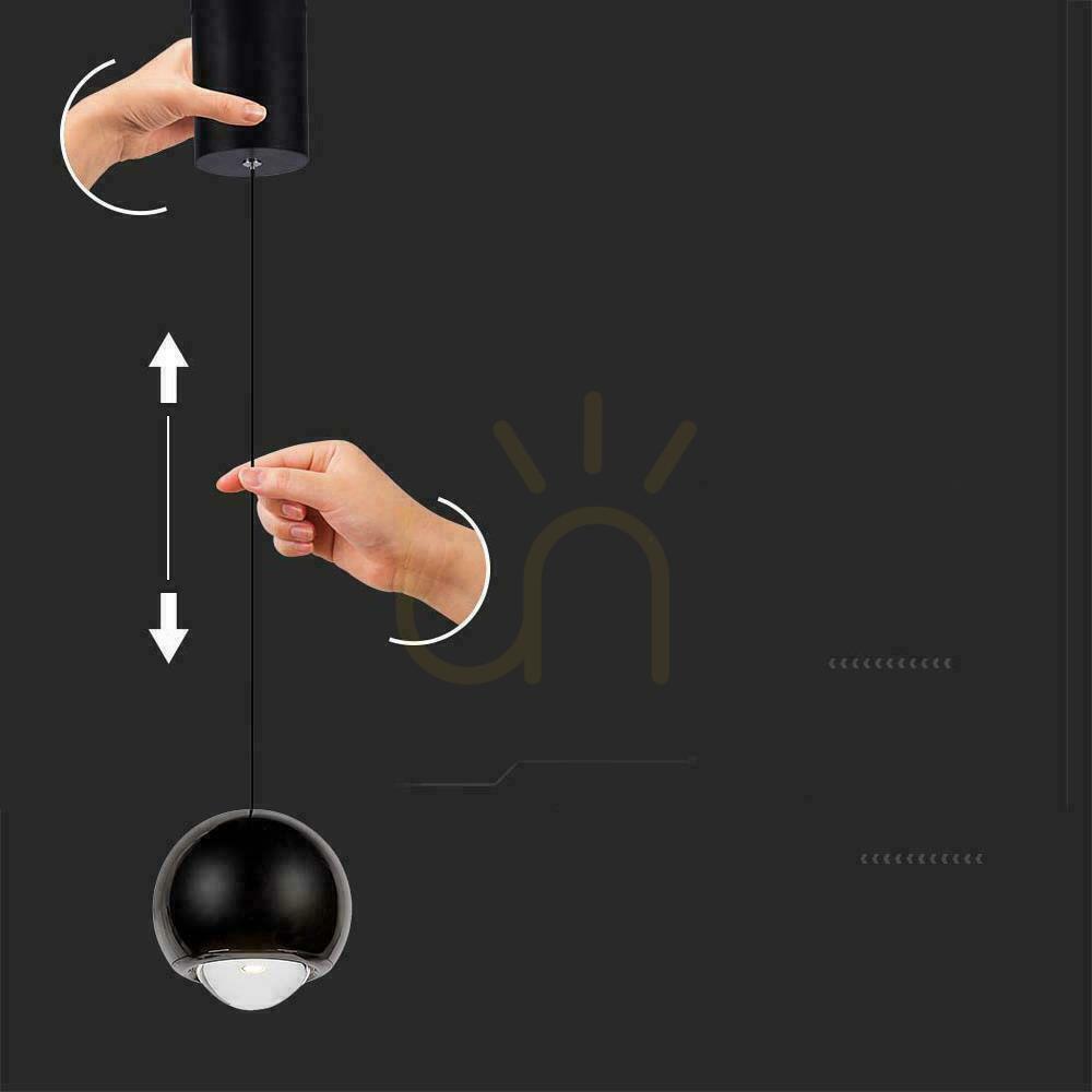 Utsikt V-TAC LED pendelarmatur 6W justerbar 200cm Svart VT-7508 3000K 500lm V-TAC LED pendelarmatur 6W justerbar 200cm Svart VT-7508 3000K 500lm